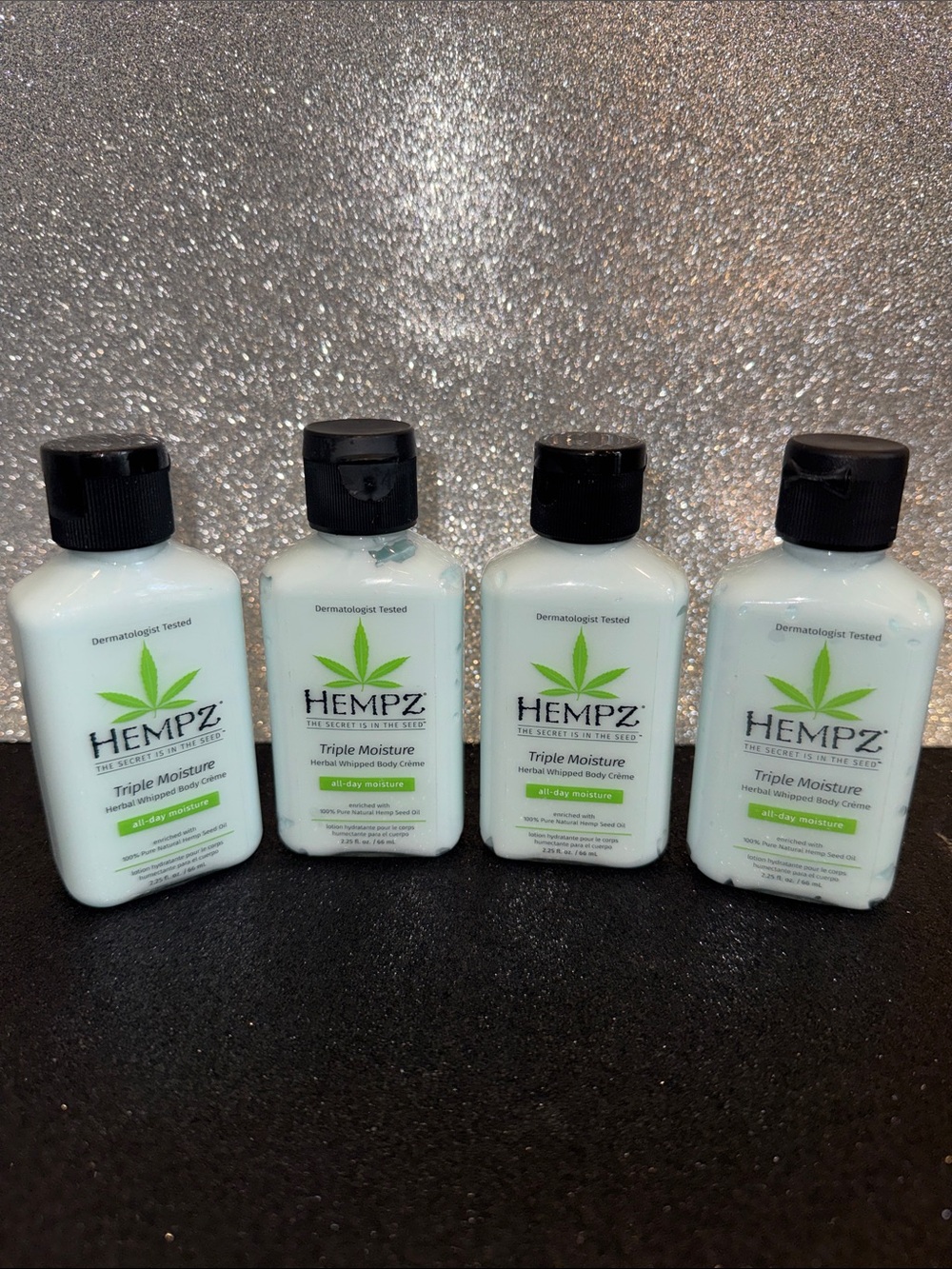 Hempz Triple Moisture Herbal Whipped Body Crème - Green & Black (4 Pack)
